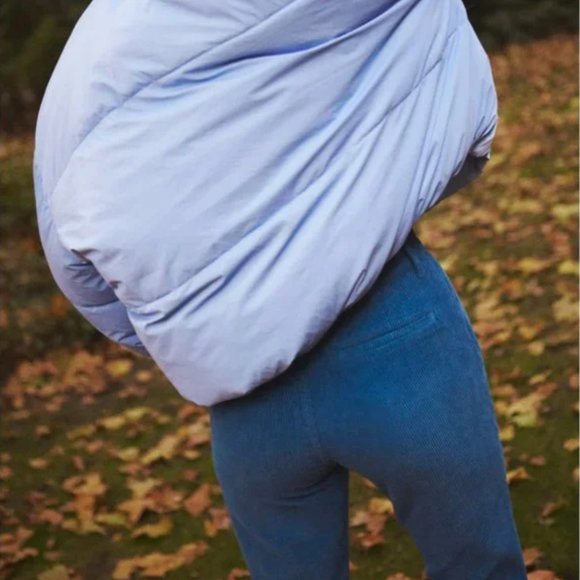 LAST CHANCE ⚡️ Zara Wide Leg Corduroy Pants Duck Blue US 4 - Picture 2 of 5